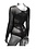 CalExotics RADIANCE LONG SLEEVE BODY SUIT WITH RHINESTONES BLACK PLUS SIZE