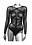 CalExotics RADIANCE LONG SLEEVE BODY SUIT WITH RHINESTONES BLACK PLUS SIZE