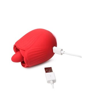 XR Brands INMI BLOOMGASM FRENCH ROSE SILICONE LICKING & VIBRATING STIMULATOR