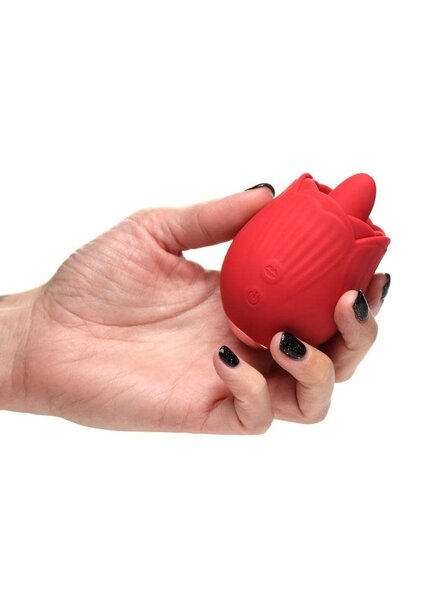 XR Brands INMI BLOOMGASM FRENCH ROSE SILICONE LICKING & VIBRATING STIMULATOR