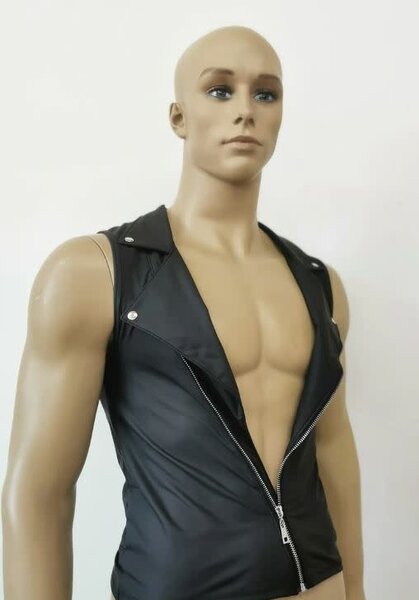 EVEREST TRADING COMPANY LLC SLEEVELESS BLACK MOTORCYCLE JACKET