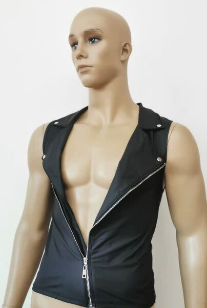 EVEREST TRADING COMPANY LLC SLEEVELESS BLACK MOTORCYCLE JACKET