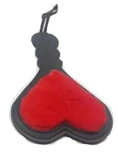 EVEREST TRADING COMPANY LLC HEART SHAPE PADDLE BLACK WITH RED FUR