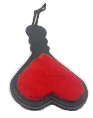 EVEREST TRADING COMPANY LLC HEART SHAPE PADDLE BLACK WITH RED FUR