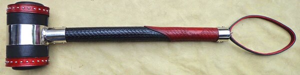 EVEREST TRADING COMPANY LLC MEDIEVAL DUNGEON HAMMER IN BLACK & BURGUNDY LEATHER WITH METAL TRIMMINGS