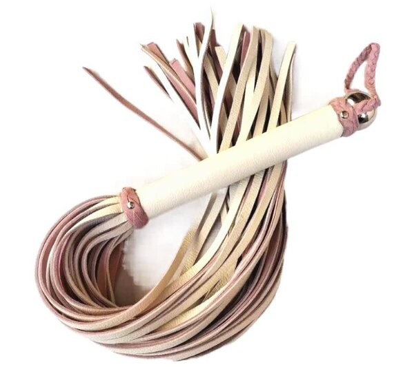 EVEREST TRADING COMPANY LLC SOFT LEATHER FLOGGER WHITE & PINK
