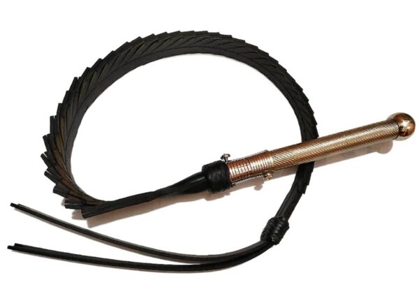 EVEREST TRADING COMPANY LLC BLACK ALLIGATOR WHIP WITH METAL HANDLE
