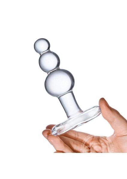 Electric Novelties GLAS 4" BEADED GLASS BUTT PLUG