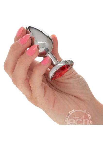 CalExotics JEWEL RUBY HEART ALUMINUM ANAL PLUG