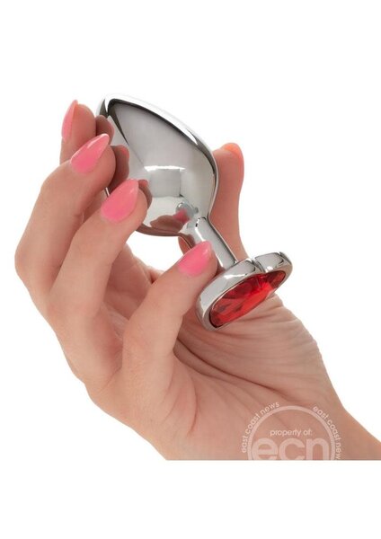 CalExotics JEWEL RUBY HEART ALUMINUM ANAL PLUG