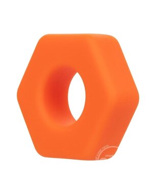 CalExotics ALPHA LIQUID SILICONE PROLONG SEXAGON COCK RING ORANGE