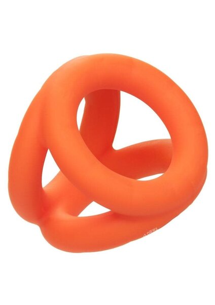 CalExotics ALPHA LIQUID SILICONE TRI-RING ORANGE
