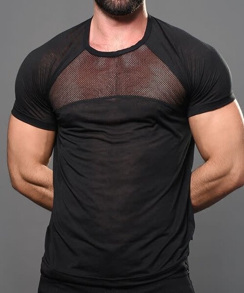ANDREW CHRISTIAN ANDREW CHRISTIAN CITY MESH BURNOUT TEE