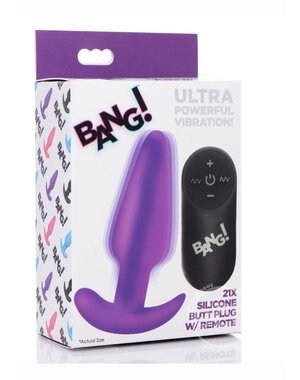BANG! BANG! 21X VIBRATING SILICONE BUTT PLUG WITH REMOTE