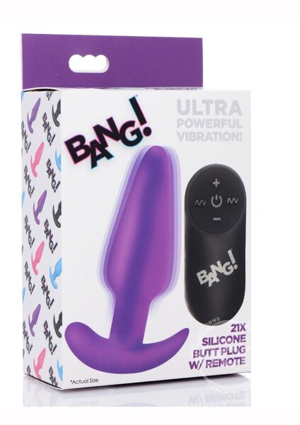 BANG! BANG! 21X VIBRATING SILICONE BUTT PLUG WITH REMOTE