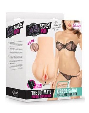 BLUSH NOVELTIES X5 HONEY POT MASTURBATOR WITH BULLET BEIGE