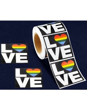  RAINBOW HEART LOVE STICKER (SINGLE STICKER)