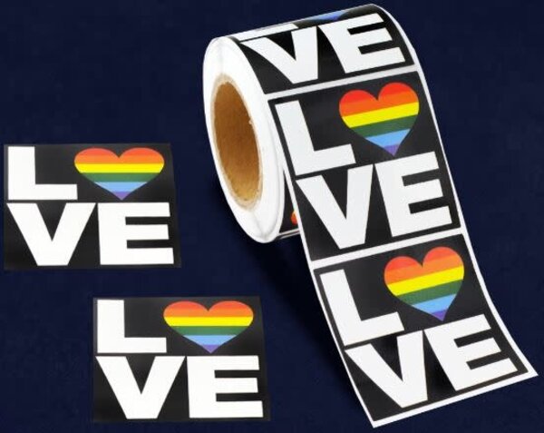 RAINBOW HEART LOVE STICKER (SINGLE STICKER)