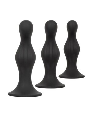 CalExotics SILICONE ANAL RIPPLE PLUG KIT BLACK