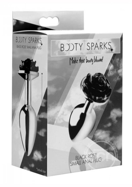 XR Brands BOOTY SPARKS BLACK ROSE ANAL PLUG