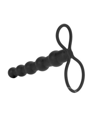 CalExotics SILICONE BEADED DOUBLE RIDER ANAL PLUG COCKRING