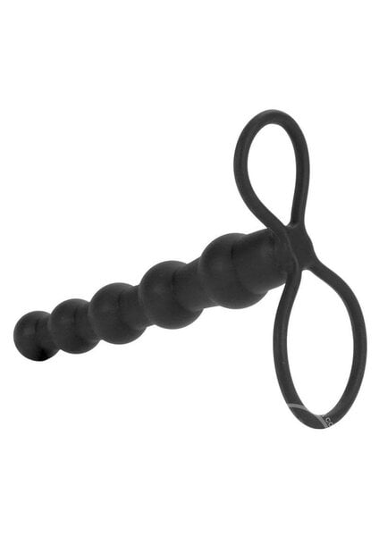 CalExotics SILICONE BEADED DOUBLE RIDER ANAL PLUG COCKRING