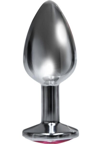 THE 9'S SILVER STARTER BEJEWELED STAINLESS STEEL PLUG PINK