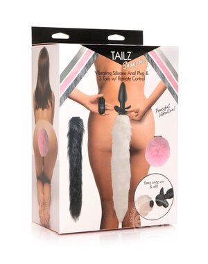 XR Brands TAILZ VIBE PLUG & 3 TAILS SET WITH REMOTE