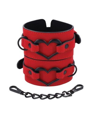 SEX & MISCHIEF SEX &MISCHIEF ARMOR HANDCUFFS RED & BLACK