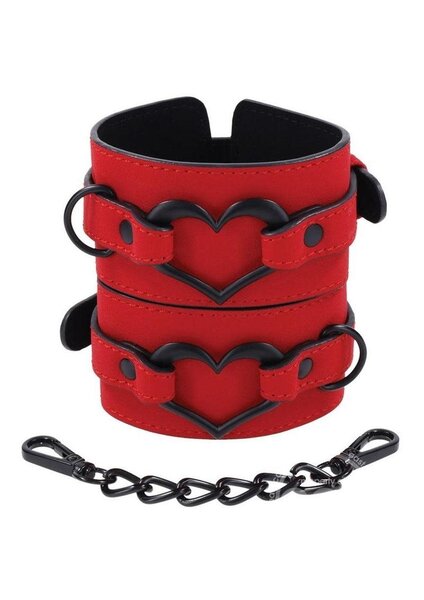 SEX & MISCHIEF SEX &MISCHIEF ARMOR HANDCUFFS RED & BLACK