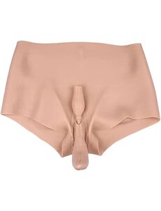  SILICONE REALISTIC FALSE PUSSY BRIEFS WHITE W/ VAGINAL SLEEVE
