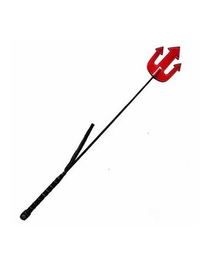 ROUGE ROUGE DEVIL LEATHER RIDING CROP RED & BLACK
