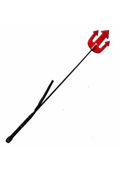 ROUGE ROUGE DEVIL LEATHER RIDING CROP RED & BLACK