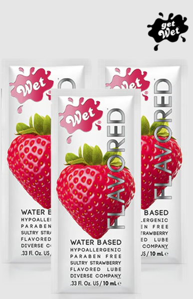 WET LUBE WET FLAVORED SEXY STRAWBERRY 10ml FOIL