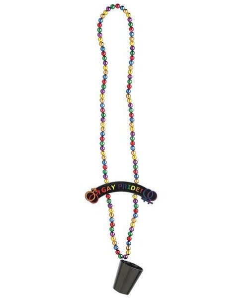 GAY PRIDE BEADS WITH SHOT GLASS