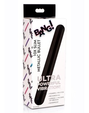 XR Brands BANG! 10X SLIM METALLIC BULLET BLACK