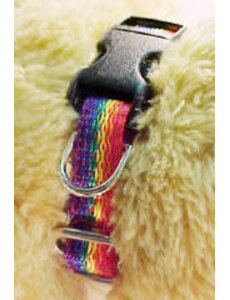 FETISH FANTASY RAINBOW NYLON PET COLLAR LG (19-29"Lx1"W)