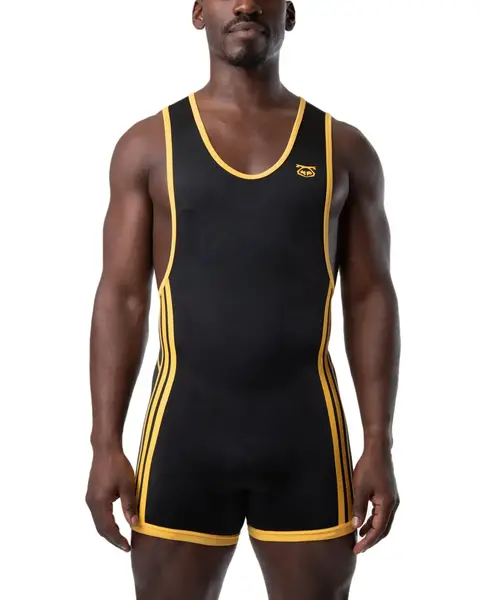 NASTY PIG NASTY PIG INDUCTION SINGLET BLACK & ELECTRIC YELLOW