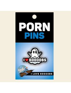 WOOD ROCKET WOOD ROCKET I HEART BOOBS ENAMEL GHOST PIN