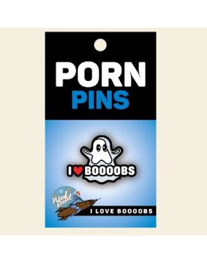 WOOD ROCKET WOOD ROCKET I HEART BOOBS ENAMEL GHOST PIN
