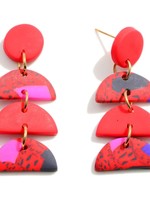 Red Clay Polymer Drop Earrings