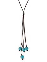 Turquoise Brown Cord Necklace