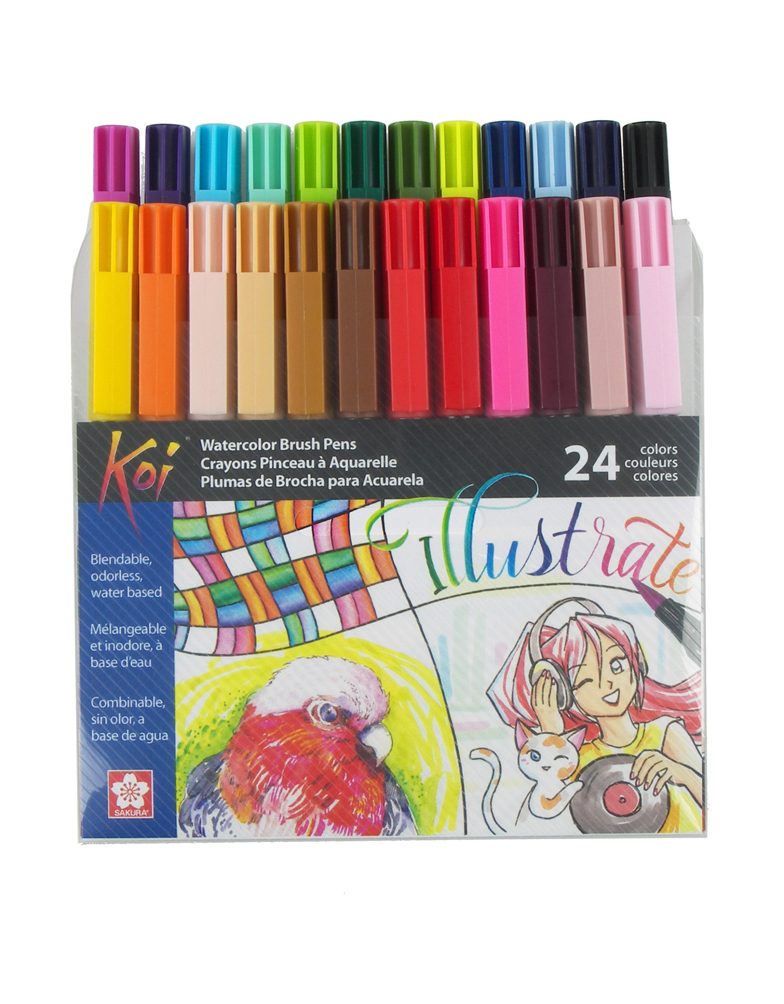 Sakura Koi Watercolor Markers, Assorted Set of 24