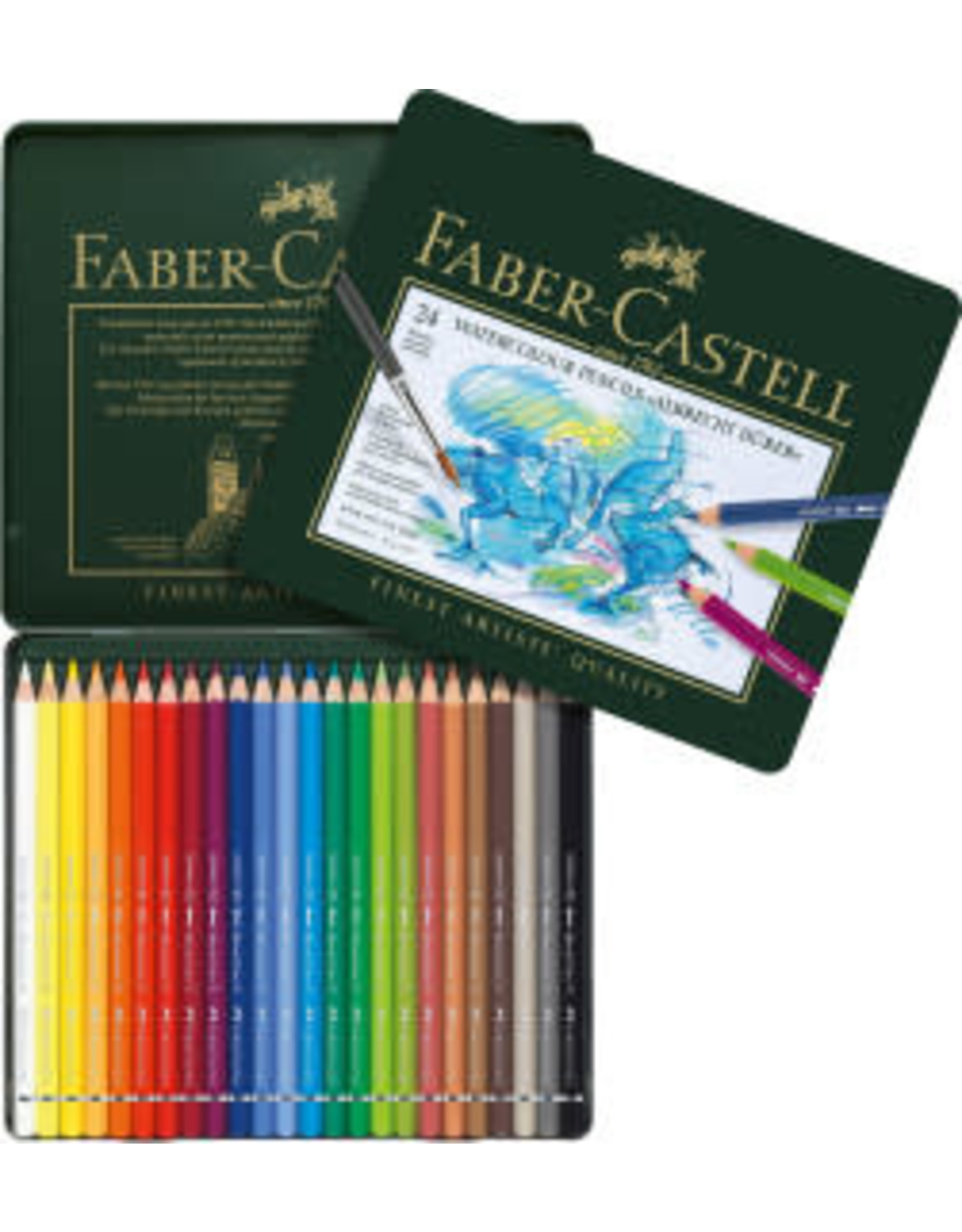 FABER-CASTELL Faber-Castel Albrecht Durer Artist Watercolor Pencils in A Tin 24 Pack, Assorted