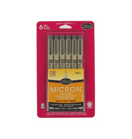 Sakura Sakura Pigma Micron 08, Bold Set of 6, Black