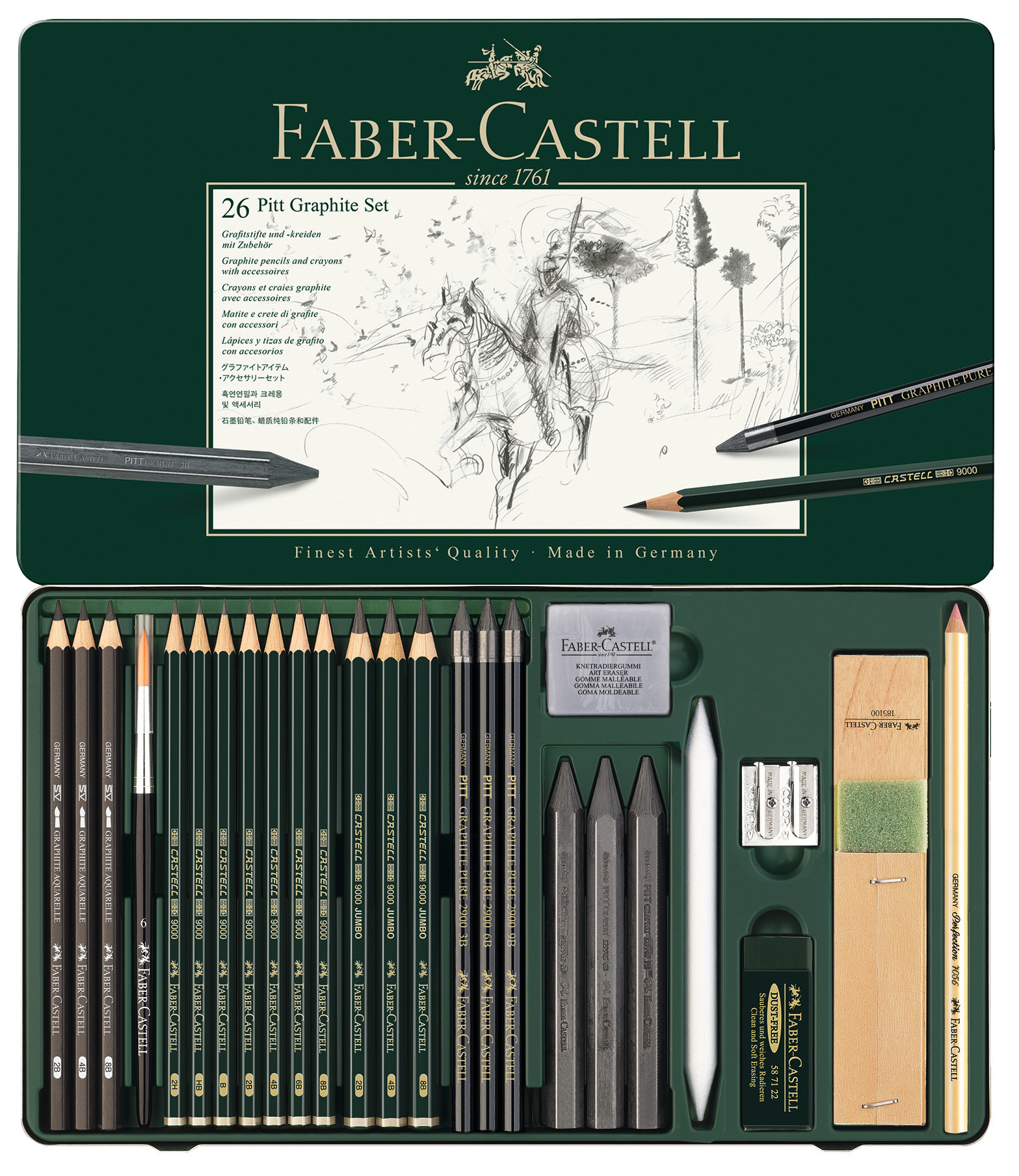 Faber-Castel 26 Piece Pitt Graphite Tin Set - The Art Store