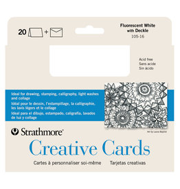 Strathmore Strathmore Creative Cards Fluorescent White/Deckle, 20 Pack