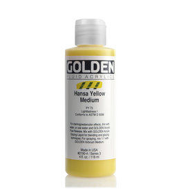 Golden Golden Fluid Acrylics, Hansa Yellow Medium 4oz Cylinder