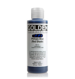 Golden Golden Fluid Acrylics, Phthalo Blue (Red Shade) 4oz Cylinder