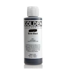 Golden Golden Fluid Acrylics, Bone Black 4oz Cylinder